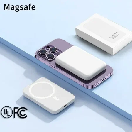 Apple MFi Certified Ultra-Slim MagSafe Power Bank white
