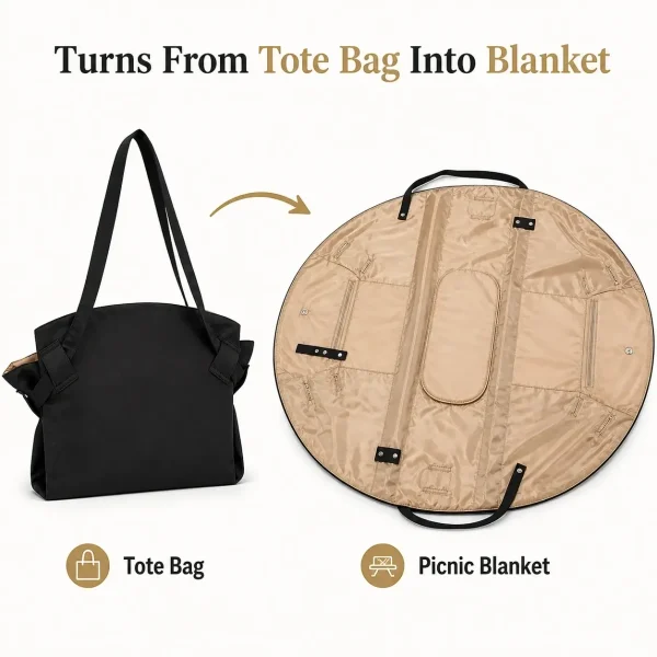 2-in-1 Tote Bag That Turns Into a Blanket in Seconds