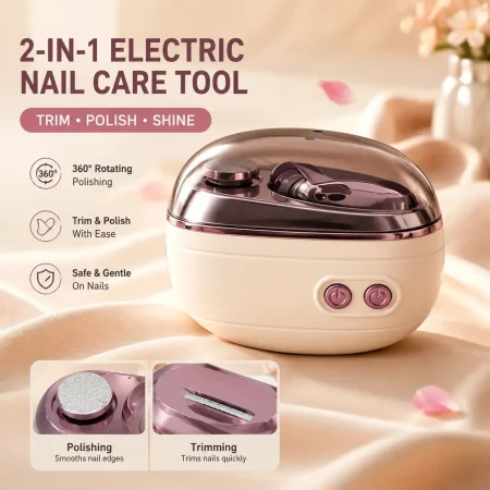 🌟 2-in-1 Smart Electric Nail Clipper & Polisher ✂️💅